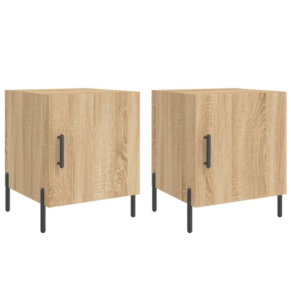 vidaXL Tables de chevet 2 pcs ch&ecirc;ne sonoma 40x40x50 cm bois ing&eacute;nierie