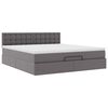 vidaXL Lit ottoman avec matelas & LED Gris 160x200cm similicuir