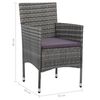 vidaXL Ensemble &agrave; manger de jardin 5 pcs Gris