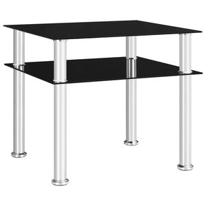 vidaXL Table d'appoint Noir 45x50x45 cm Verre tremp&eacute;