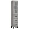vidaXL Buffet haut Sonoma gris 34,5x34x180 cm Bois d'ing&eacute;nierie
