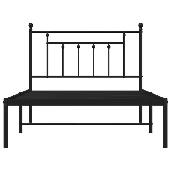 vidaXL Cadre de lit métal sans matelas avec tête de lit noir 107x203cm