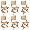 vidaXL Chaises pliantes 6 pi&egrave;ces avec coussins en bois d'acacia massif