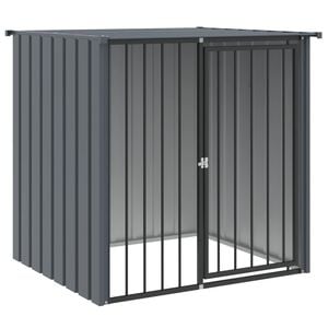 vidaXL Niche pour chien avec toit noir 110x103x109 cm acier galvanis&eacute;