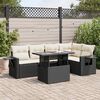 vidaXL Salon de jardin 6 pcs avec coussins noir r&eacute;sine tress&eacute;e