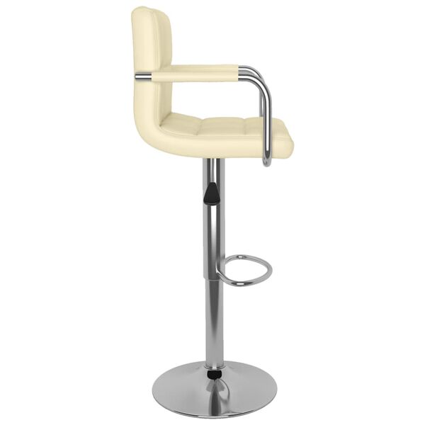 vidaXL Tabouret de bar Crème Similicuir