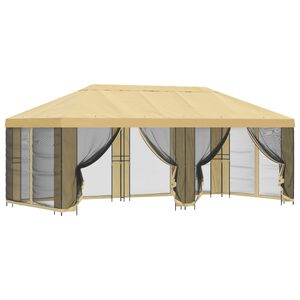 vidaXL Abri de jardin avec parois 6 x 3 m Cr&egrave;me Polyester et Acier