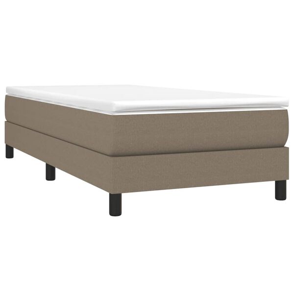 vidaXL Sommier &agrave; lattes de lit avec matelas Taupe 90x190 cm Tissu