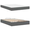 vidaXL Cadre de lit avec matelas avec matelas 2 pcs Gris Foncé tissu