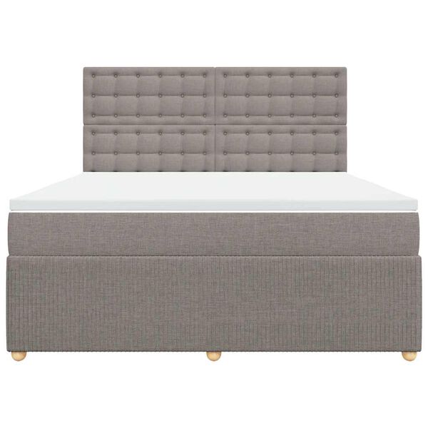 vidaXL Sommier &agrave; lattes de lit avec matelas Taupe 180x200 cm Tissu