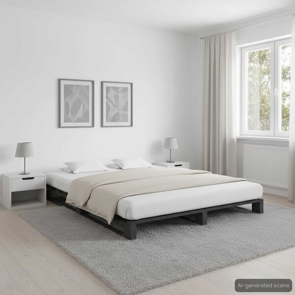 vidaXL Cadre de lit de palette sans matelas gris 120x200cm bois massif