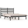 vidaXL Cadre de lit sans matelas gris bois de pin massif