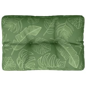 vidaXL Coussin de palette motif de feuilles 50x40x12 cm tissu