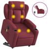 vidaXL Fauteuil inclinable de massage &eacute;lectrique Rouge bordeaux Tissu