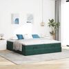 vidaXL Cadre de lit ottoman avec matelas vert fonc&eacute; 200x200 cm velours