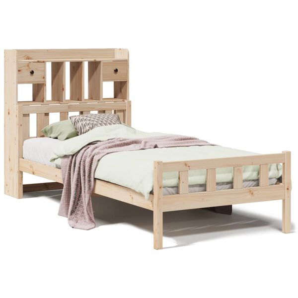 vidaXL Lit biblioth&egrave;que sans matelas 75x190 cm bois de pin massif