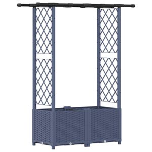 vidaXL Lit &Eacute;lev&eacute; avec Treillis et Toit Gris 124,5 x 40 x 138 cm PP