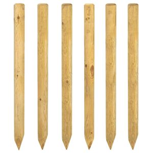 vidaXL Poteaux de cl&ocirc;ture 6 pi&egrave;ces Marron 150 cm Bois de pin massif