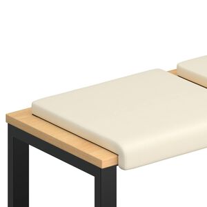 vidaXL Coussin de banc 2 pc Velours Textur&eacute; Cr&egrave;me Profondeur 35 cm
