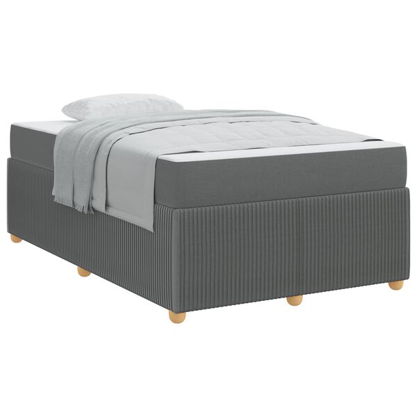 vidaXL Cadre de lit avec matelas Gris fonc&eacute; 120 x 190 cm tissu