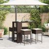 vidaXL Ensemble de bar de jardin avec coussins 5 pcs marron poly rotin