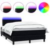 vidaXL Sommier &agrave; lattes de lit avec matelas et LED noir 120x210 cm velours