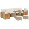 vidaXL Ensemble de canap&eacute; de jardin avec coussin 10 pcs Beige et cr&egrave;me