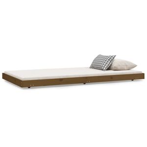 vidaXL Cadre de lit sans matelas marron miel 80x200 cm bois pin massif