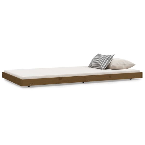 vidaXL Cadre de lit sans matelas marron miel 80x200 cm bois pin massif