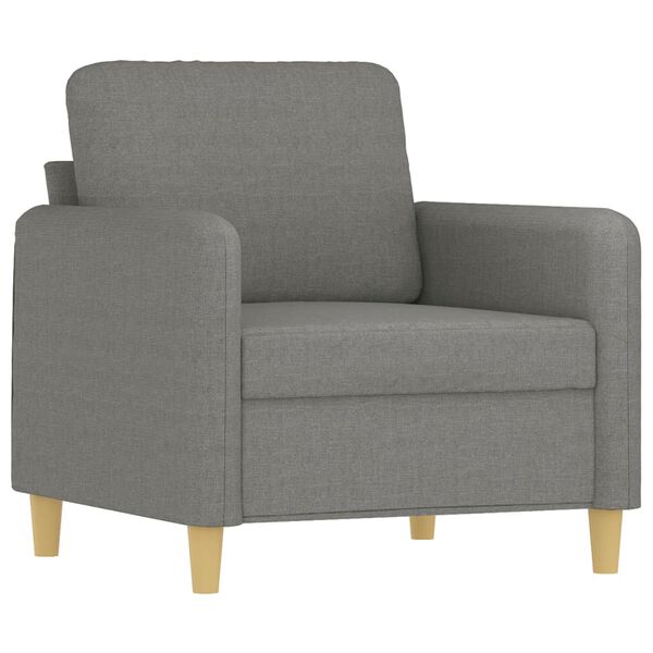 vidaXL Fauteuil avec repose-pied Gris fonc&eacute; 60 cm Tissu