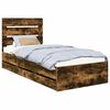 vidaXL Cadre de lit avec tiroir Ch&ecirc;ne fum&eacute; 75 x 190 cm Bois Ing&eacute;nierie