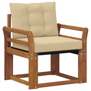 vidaXL Canap&eacute; d&rsquo;ext&eacute;rieur Bois d'acacia massif et Textil&egrave;ne Naturel