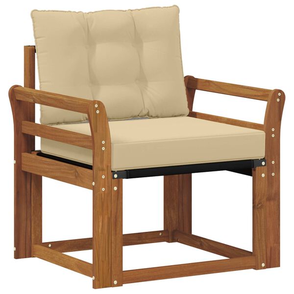 vidaXL Canap&eacute; d&rsquo;ext&eacute;rieur Bois d'acacia massif et Textil&egrave;ne Naturel