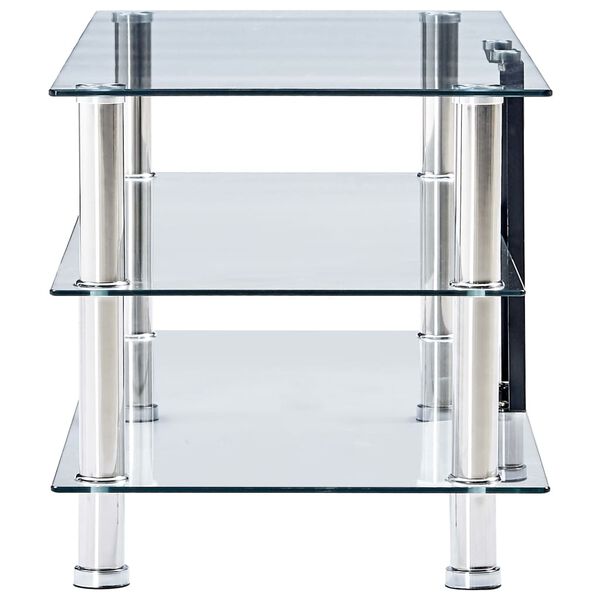 vidaXL Meuble TV transparent 150x40x40 cm verre trempé