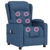 vidaXL Fauteuil de massage Bleu Tissu