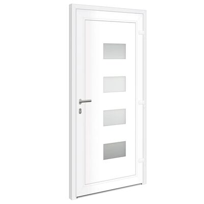 vidaXL Porte d'entrée Blanc 100x210 cm Aluminium et PVC