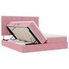 vidaXL Lit de Rangement avec matelas Rose 180 x 200 cm Velours