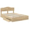 vidaXL Lit de Rangement Ch&ecirc;ne Sonoma 140 x 200 cm Bois d'ing&eacute;nierie