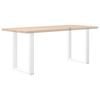 vidaXL Pieds de table &agrave; manger en U 2 pi&egrave;ces Blanc 60 x (72-73) cm Acier