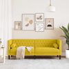 vidaXL Canap&eacute; Chesterfield avec traversins 3 places jaune velours
