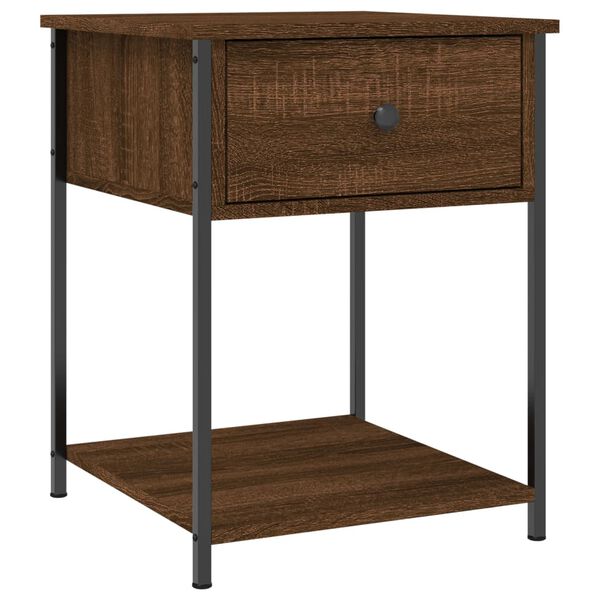 vidaXL Tables de chevet 2 pcs ch&ecirc;ne marron 44x45x58 cm bois ing&eacute;nierie