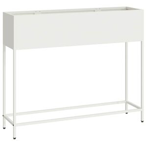 vidaXL Bac de jardin sur&eacute;lev&eacute; Blanc 100 x 26 x 82 cm Acier