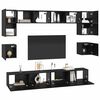 vidaXL Ensemble meuble TV 8 pcs Ch&ecirc;ne noir Bois d'ing&eacute;nierie