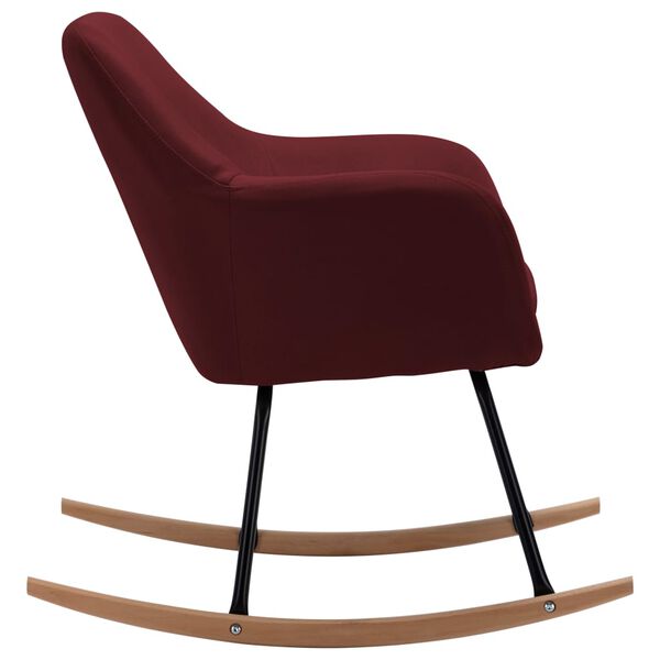 vidaXL Chaise &agrave; bascule Rouge bordeaux Tissu