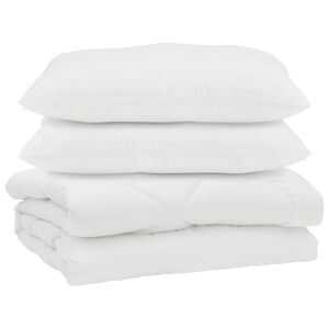 vidaXL Couette avec oreiller 3 pcs Blanc Microfibre
