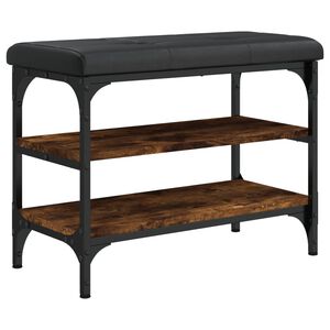 vidaXL Banc &agrave; chaussures ch&ecirc;ne fum&eacute; 62x32x47 cm bois d'ing&eacute;nierie