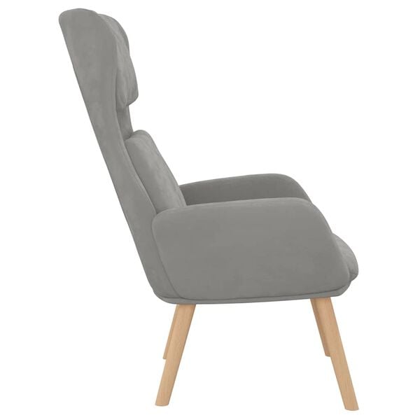 vidaXL Chaise de relaxation Gris clair Velours