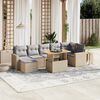 vidaXL Salon de jardin avec coussins 8 pcs beige r&eacute;sine tress&eacute;e