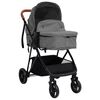 vidaXL Poussette pour b&eacute;b&eacute; 3-en-1 Gris clair et noir Acier