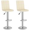 vidaXL Tabourets de bar lot de 2 cr&egrave;me tissu